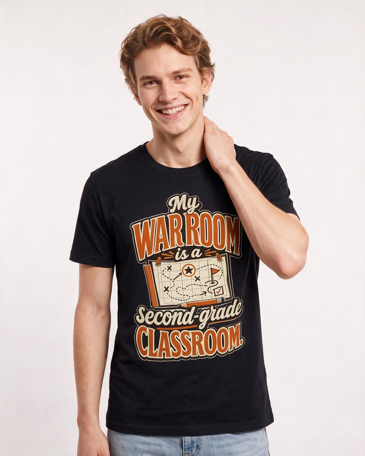 Teacher Men's Black T-Shirt – My war room is a second-grade classroom. product image 3