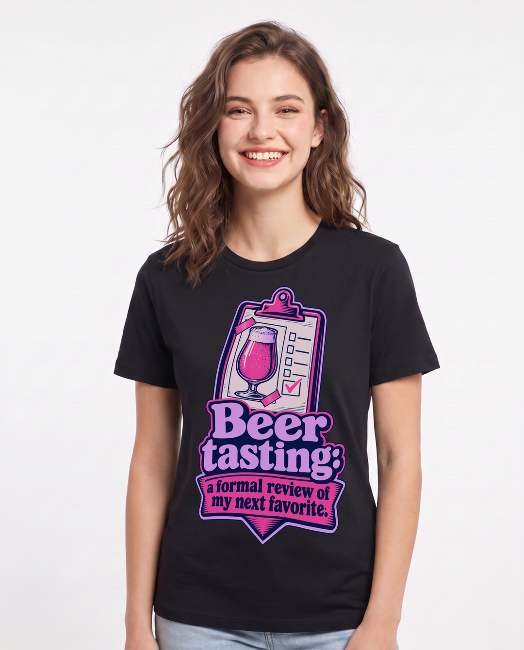 Beer Black T-Shirt for Women – Everyday Expression Graphic Tee product image 3