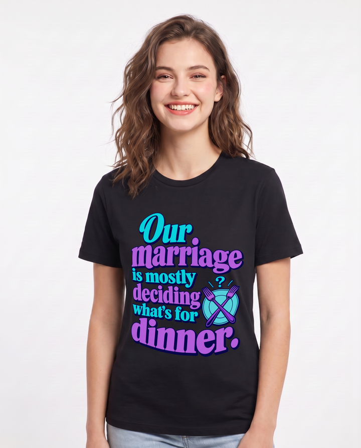 Couples Black T-Shirt for Women – Everyday Expression Graphic Tee product image 3