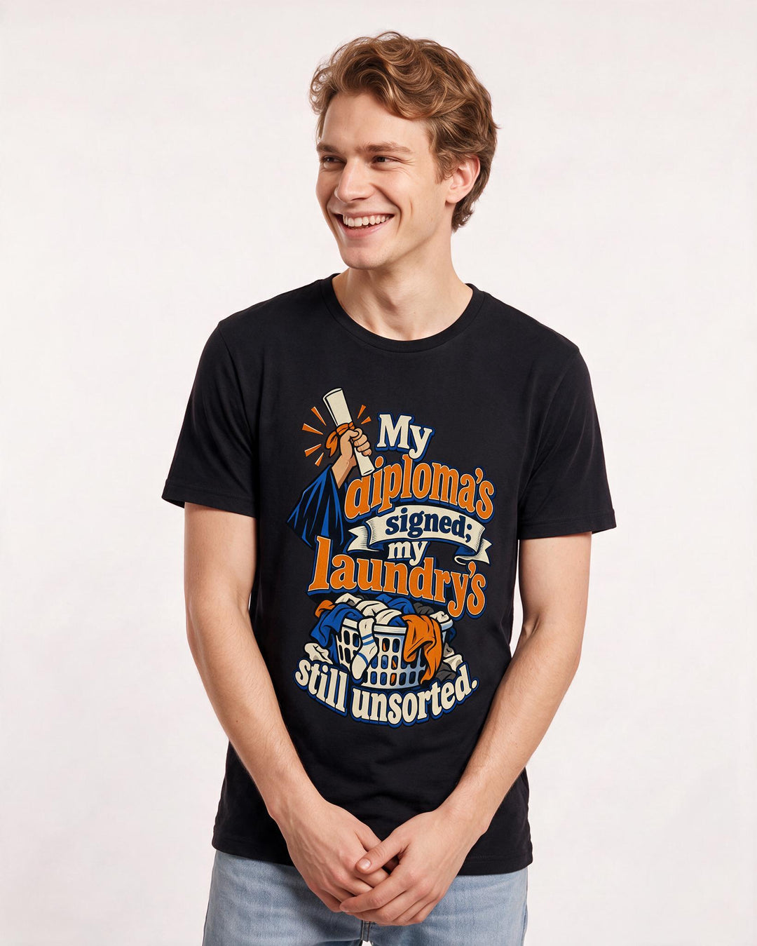 Graduation Black T-Shirt for Men – Everyday Expression Graphic Tee product image 1