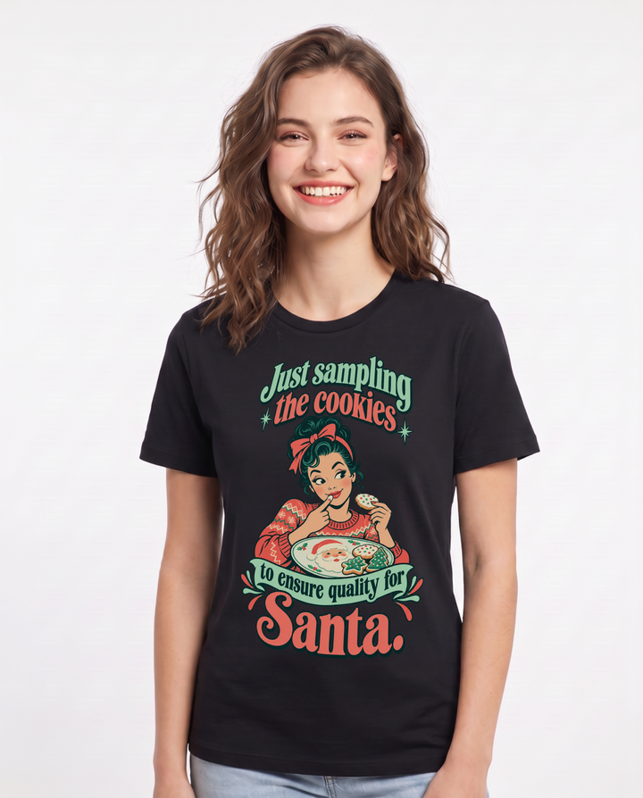 Christmas Black T-Shirt for Women – Holiday Theme Graphic Tee product image 3