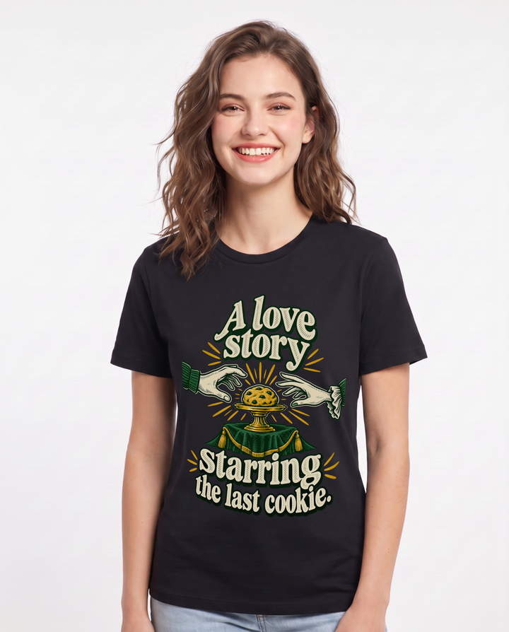 Couples Black T-Shirt for Women – Everyday Expression Graphic Tee product image 3