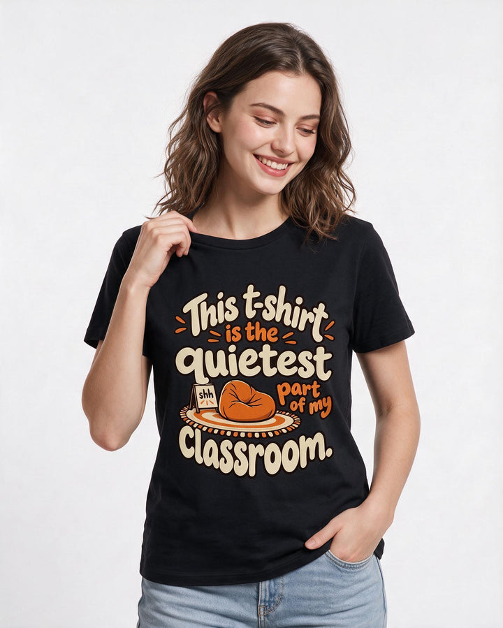 Teacher Black T-Shirt for Women – Everyday Expression Graphic Tee product image 1