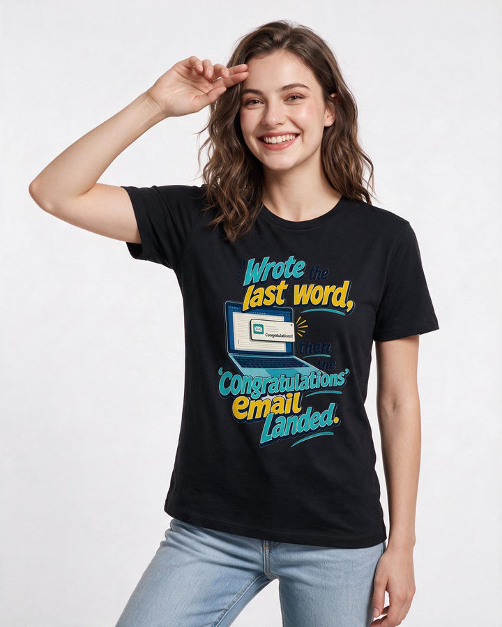 Graduation Black T-Shirt for Women – Everyday Expression Graphic Tee product image 1