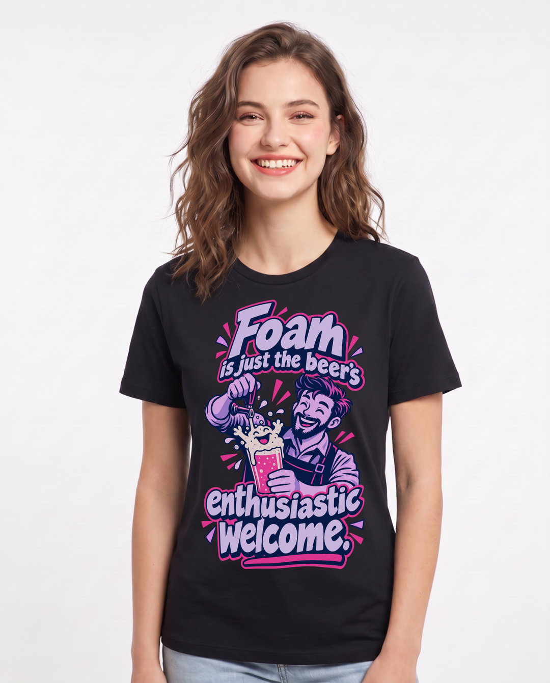 Beer Black T-Shirt for Women – Everyday Expression Graphic Tee product image 3
