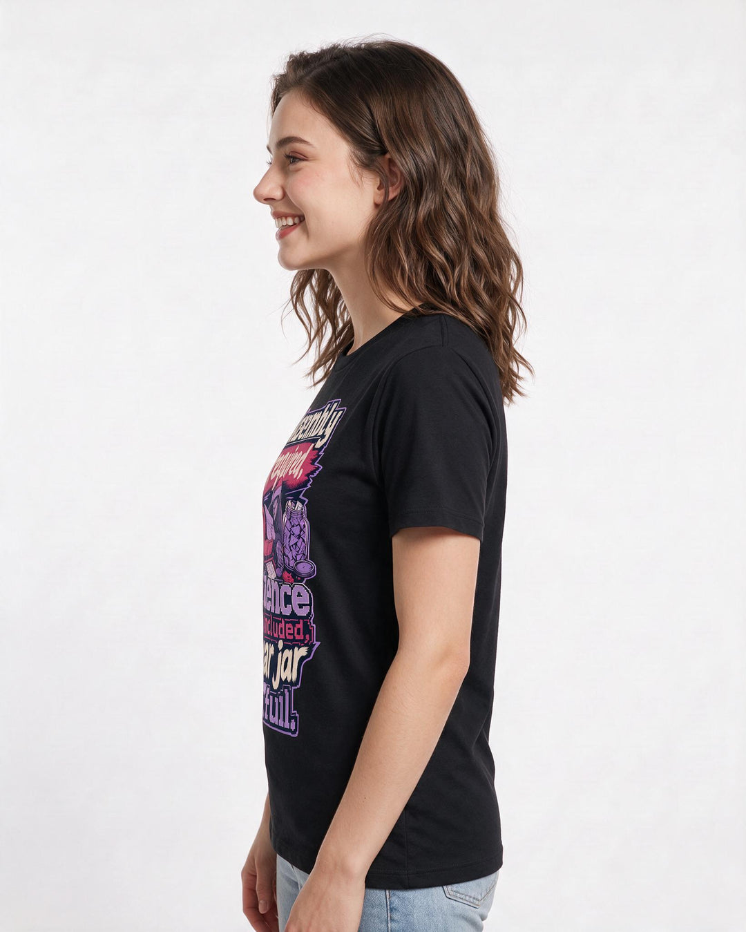 Christmas Women's Black T-Shirt – Assembly required, patience not included, swear jar is full product image 2