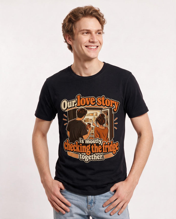 Couples Black T-Shirt for Men – Everyday Expression Graphic Tee product image 1