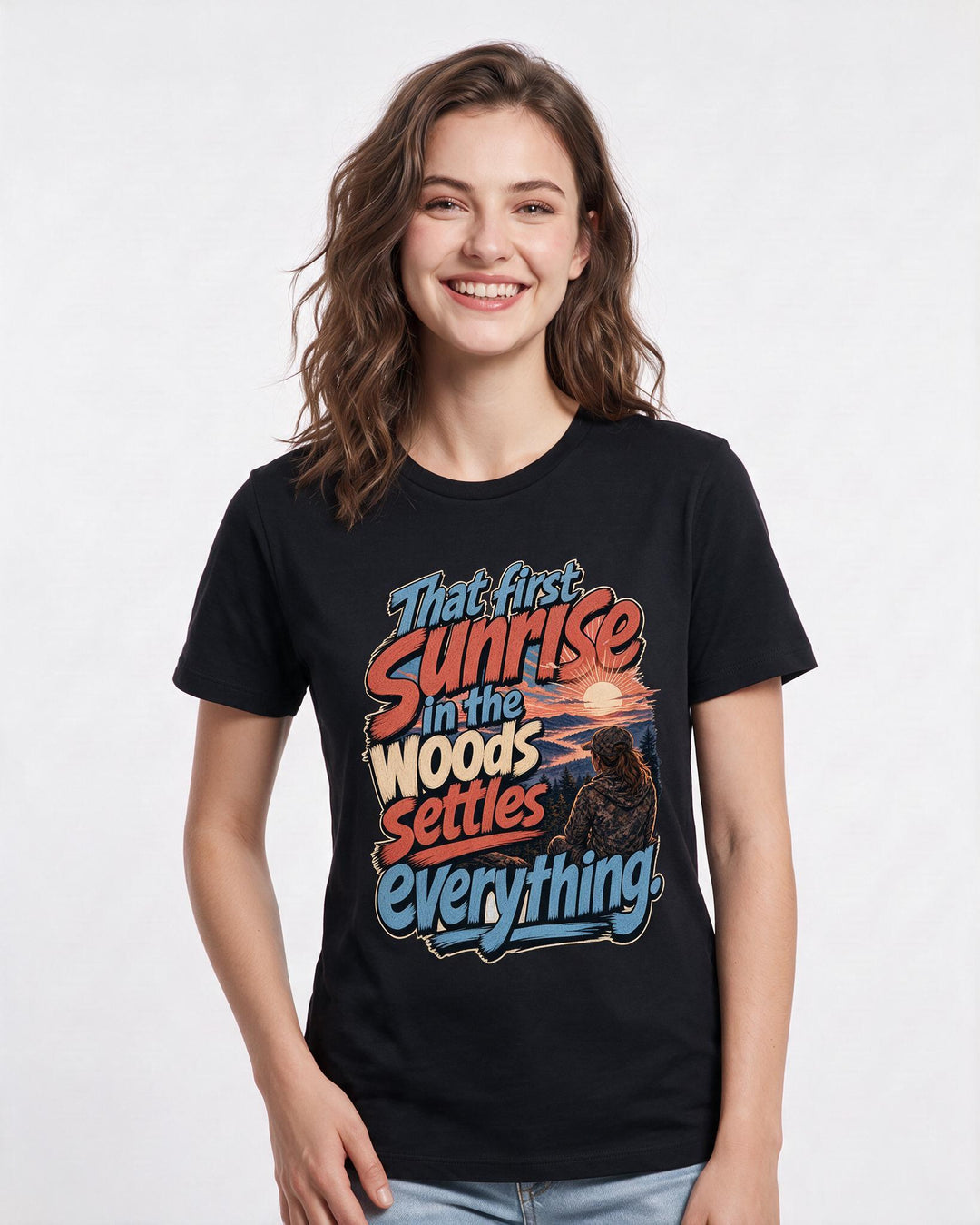 Hunting Black T-Shirt for Women – Everyday Expression Graphic Tee product image 1