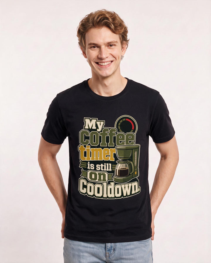Gaming Men's Black T-Shirt – My coffee timer is still on cooldown. product image 3
