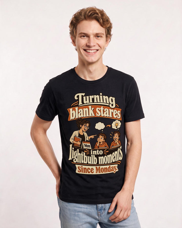 Teacher Black T-Shirt for Men – Everyday Expression Graphic Tee product image 1