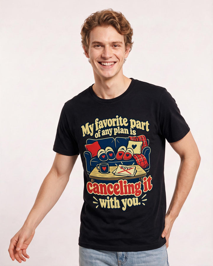 Couples Black T-Shirt for Men – Everyday Expression Graphic Tee product image 1