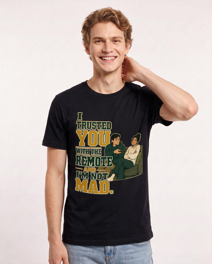 Couples Black T-Shirt for Men – Everyday Expression Graphic Tee product image 1