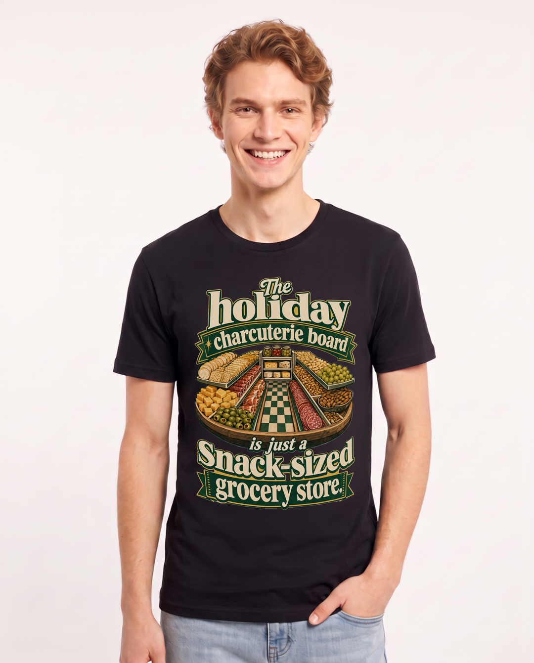 Christmas Black T-Shirt for Men – Holiday Theme Graphic Tee product image 3
