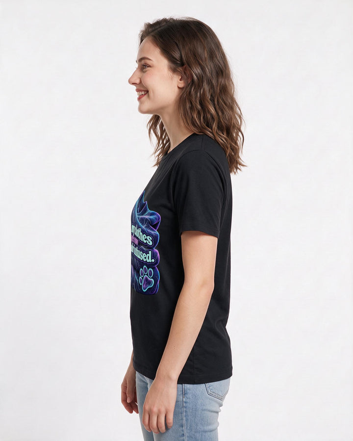 Cat Lover Black T-Shirt for Women – Everyday Expression Graphic Tee product image 2