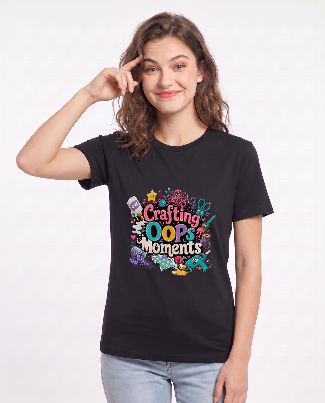 Crafting Oops Moments Women's Black T-Shirt product image 1