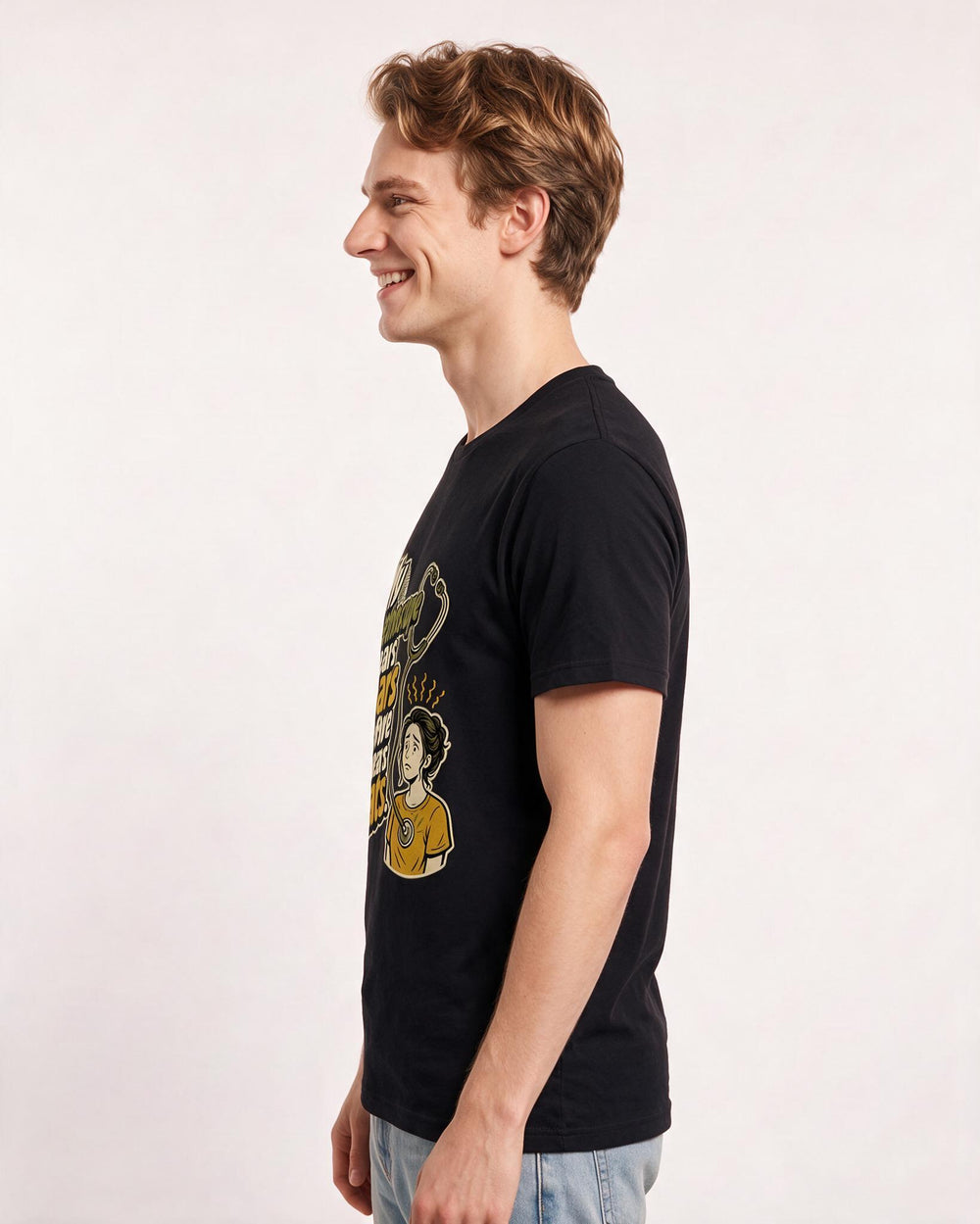 Nurse Men's Black T-Shirt – My stethoscope hears fears before it hears beats. product image 2
