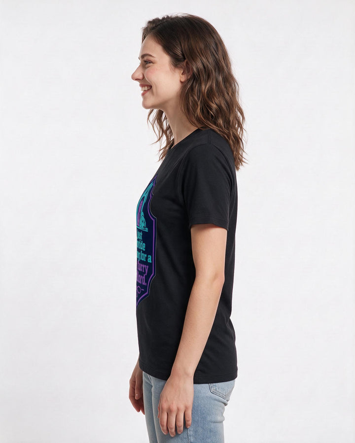 Graphic Women's Black T-Shirt - I just provide housing for a tiny, product image 2
