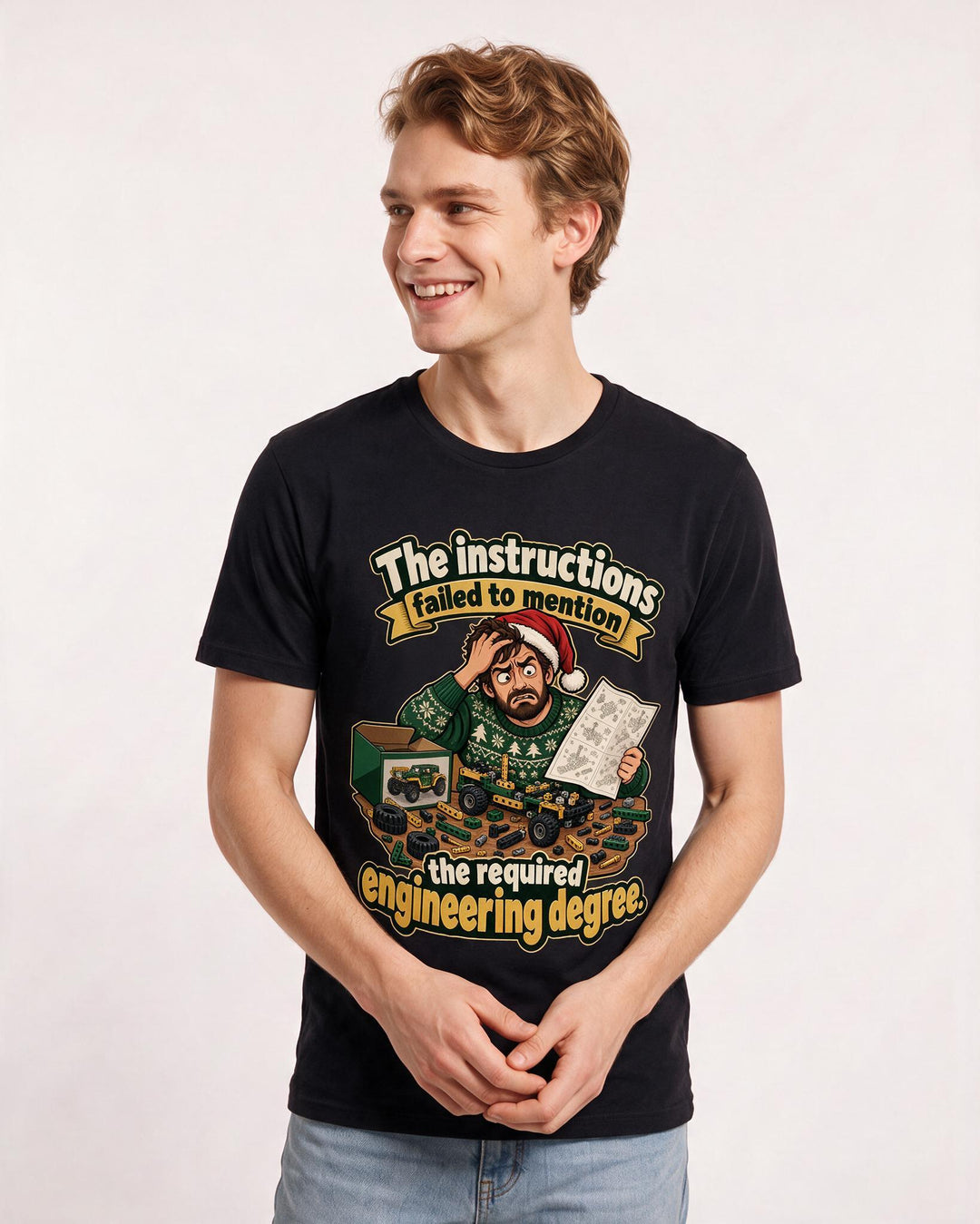 Christmas Black T-Shirt for Men – Holiday Theme Graphic Tee product image 1
