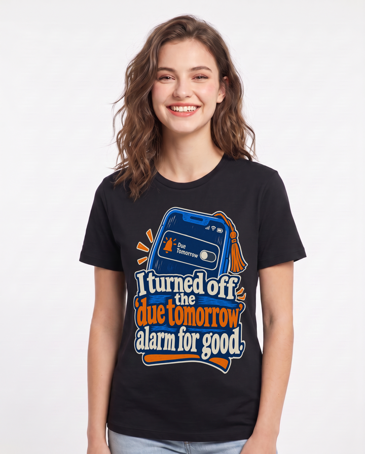 Graduation Black T-Shirt for Women – Everyday Expression Graphic Tee product image 3