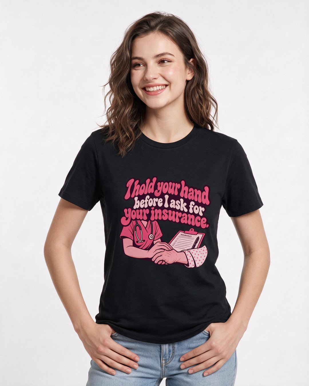 Nurse Black T-Shirt for Women – Nursing Life Graphic Tee product image 1