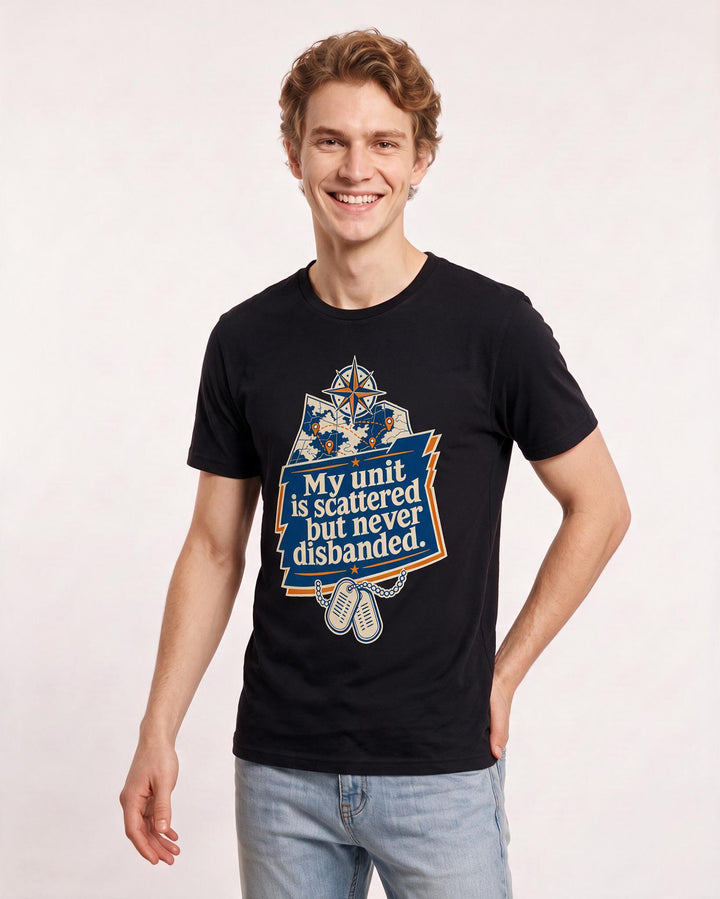 Graphic Men's Black T-Shirt - My unit is scattered but never product image 3