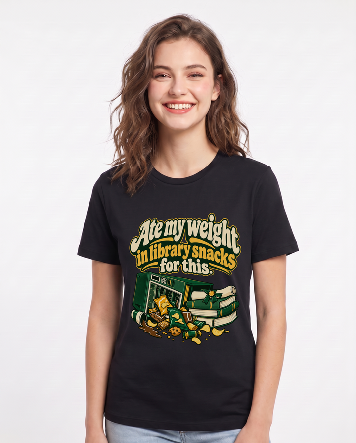 Graduation Black T-Shirt for Women – Everyday Expression Graphic Tee product image 3
