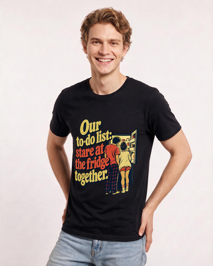 Couples Black T-Shirt for Men – Everyday Expression Graphic Tee product image 1