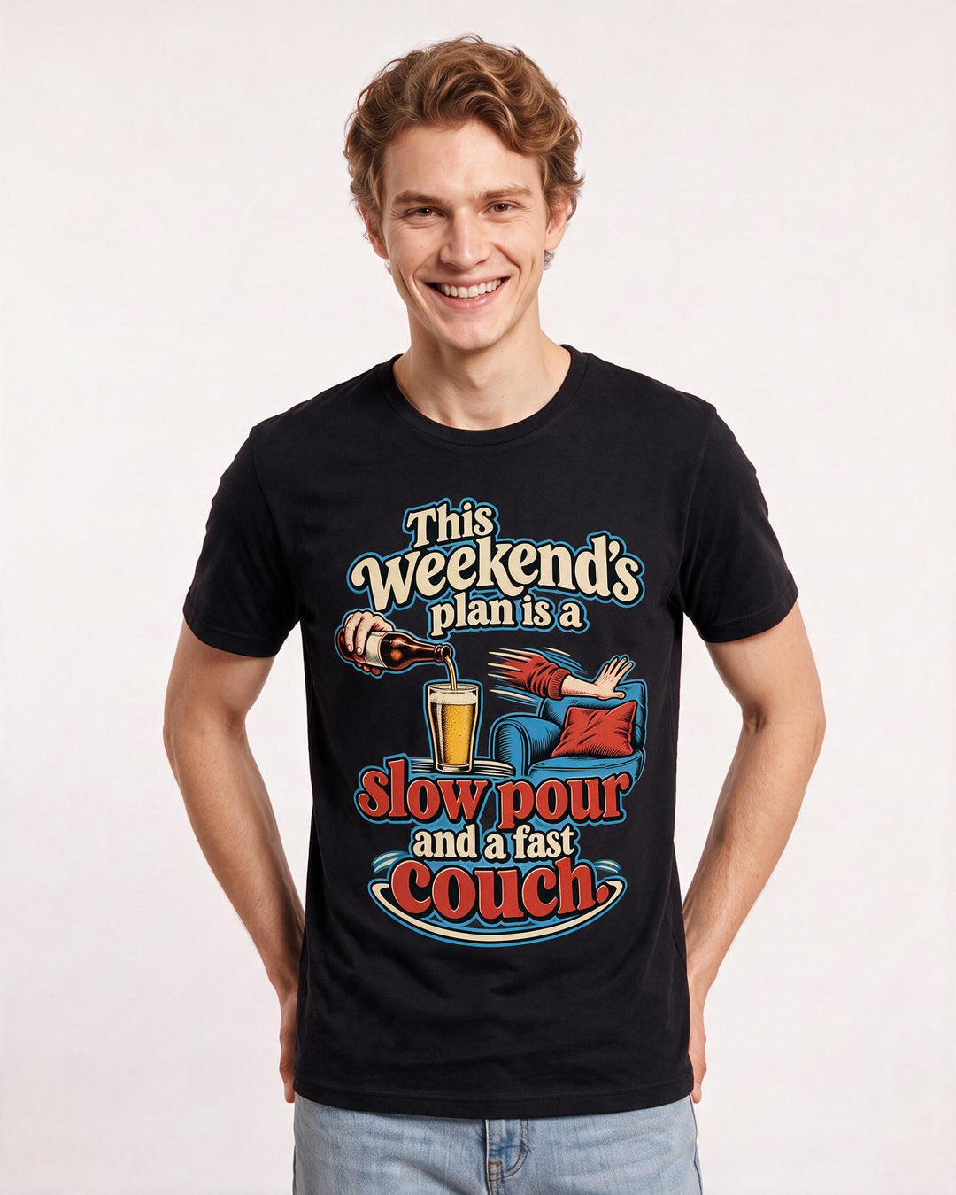 Beer Black T-Shirt for Men – Everyday Expression Graphic Tee product image 1