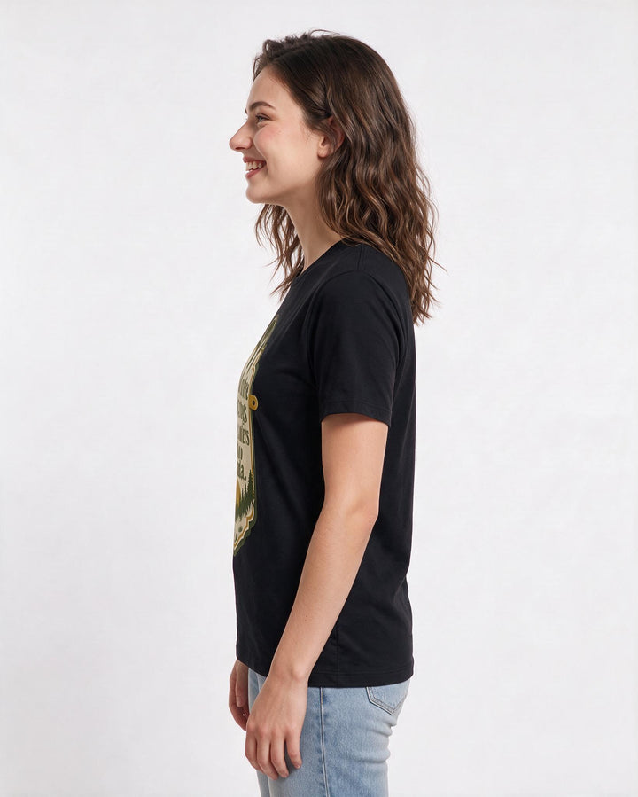 Hunting Women's Black T-Shirt - My favorite meetings have antlers and product image 2