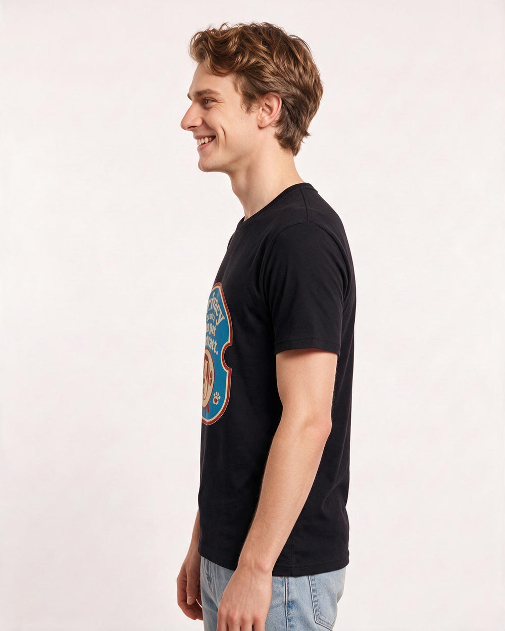 Graphic Men's Black T-Shirt - Privacy is not in the pet contract. product image 2