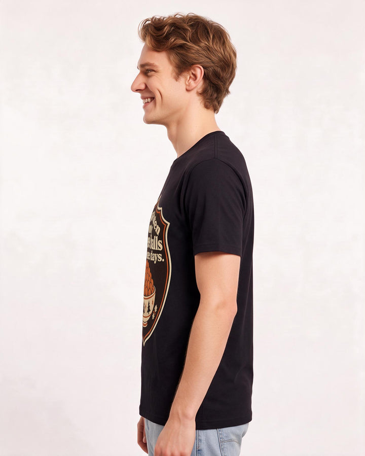 Christmas Men's Black T-Shirt - I have eaten only cheese balls for product image 2