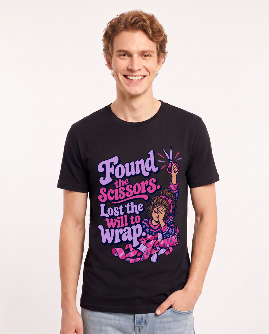 Christmas Black T-Shirt for Men – Holiday Theme Graphic Tee product image 3