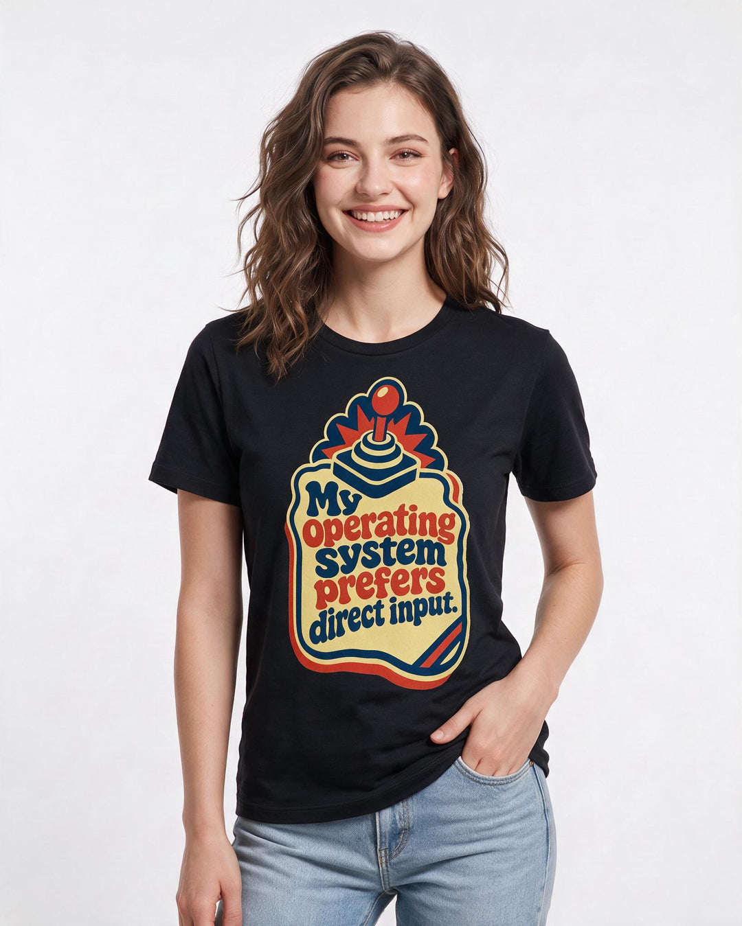 Graphic Women's Black T-Shirt - My operating system prefers direct product image 3