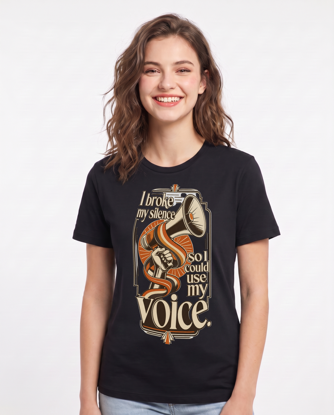 Pride Women's Black T-Shirt – I broke my silence so I could use my product image 1