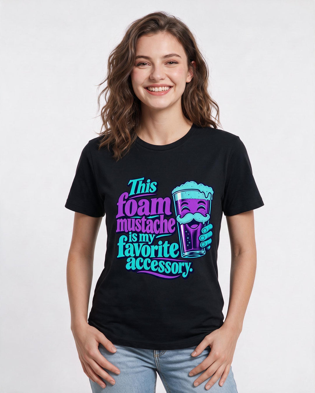 Beer Black T-Shirt for Women – Everyday Expression Graphic Tee product image 1