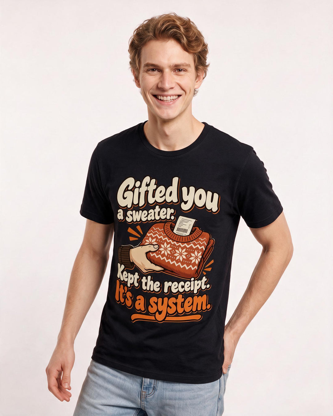 Christmas Black T-Shirt for Men – Holiday Theme Graphic Tee product image 1