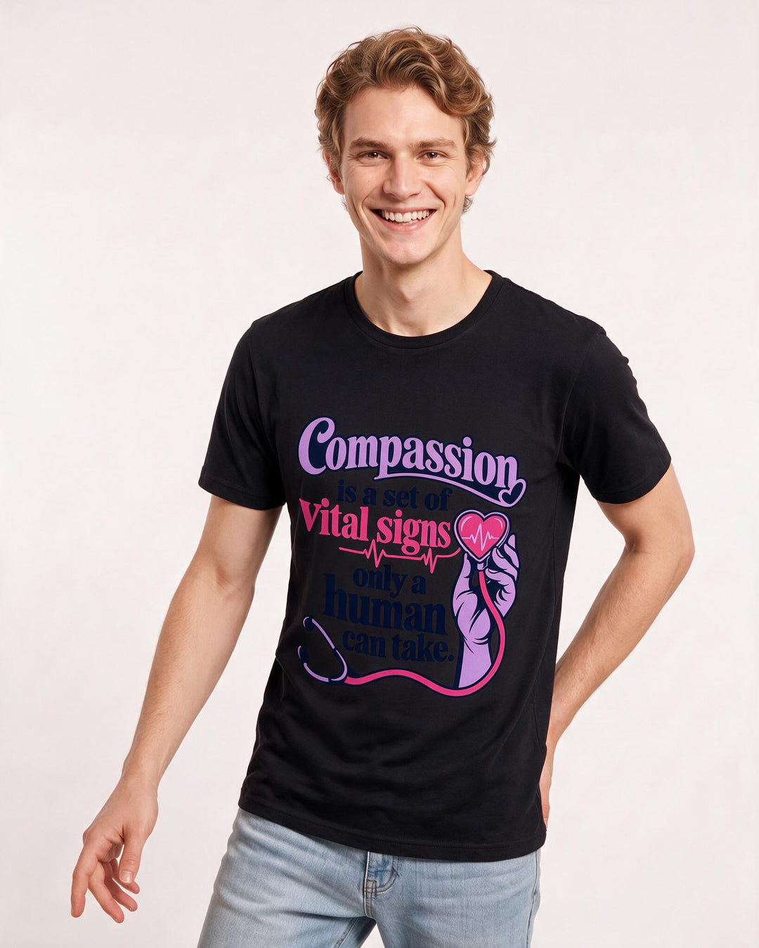 Nurse Black T-Shirt for Men – Nursing Life Graphic Tee product image 1