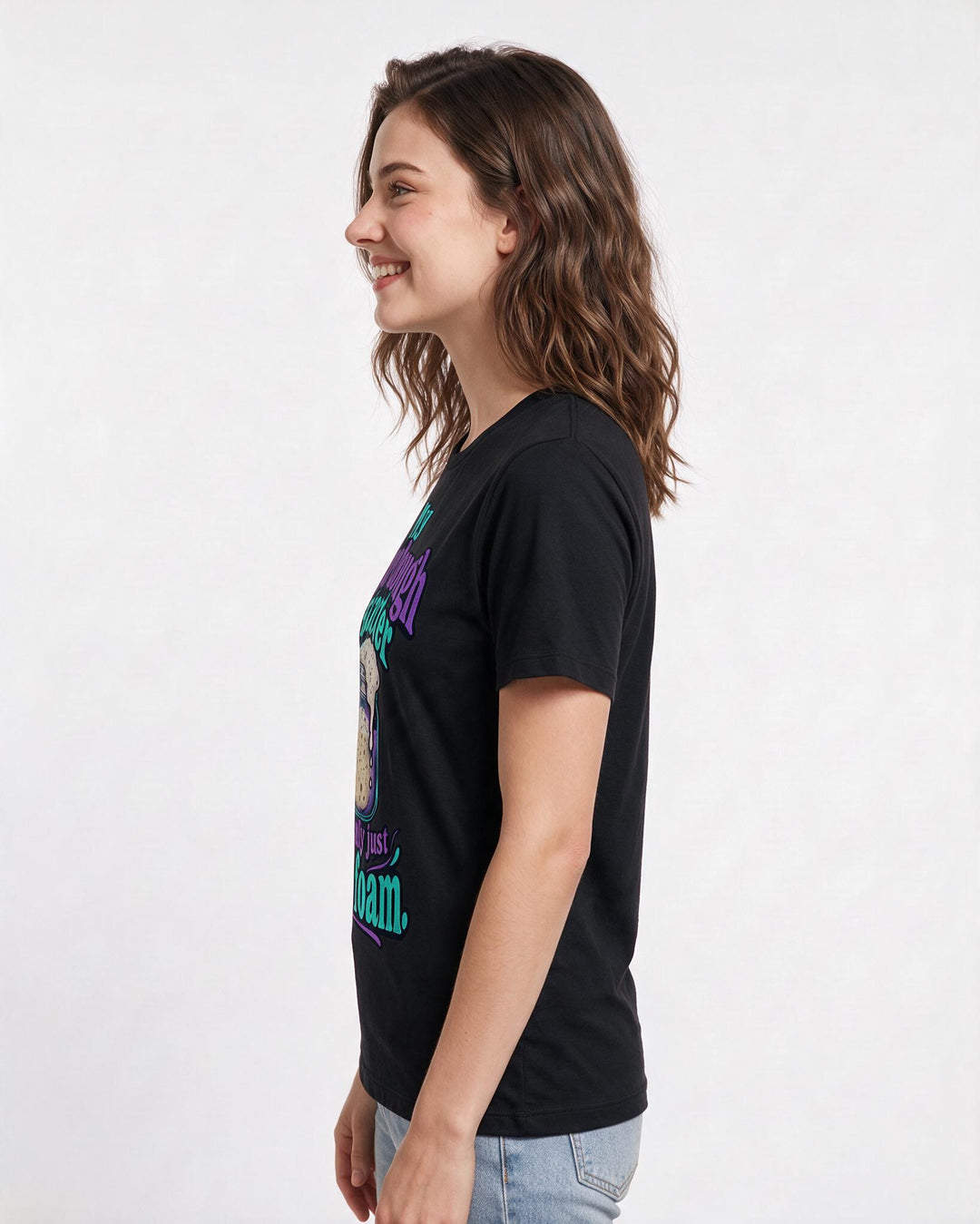Beer Black T-Shirt for Women – Everyday Expression Graphic Tee product image 2
