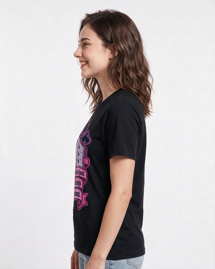 Meme Black T-Shirt for Women – Everyday Expression Graphic Tee product image 2