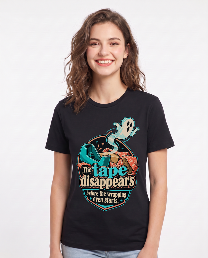 Christmas Black T-Shirt for Women – Holiday Theme Graphic Tee product image 3