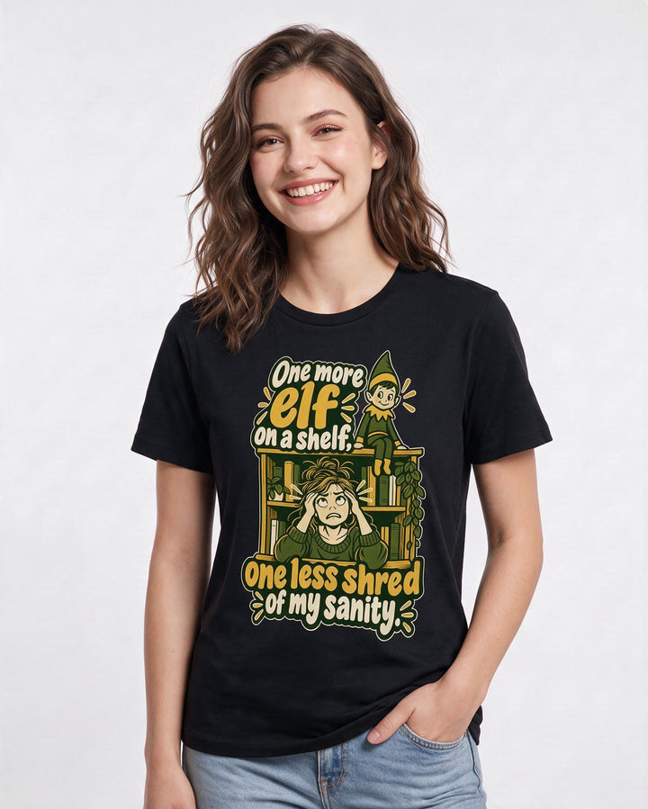 Christmas Black T-Shirt for Women – Holiday Theme Graphic Tee product image 1