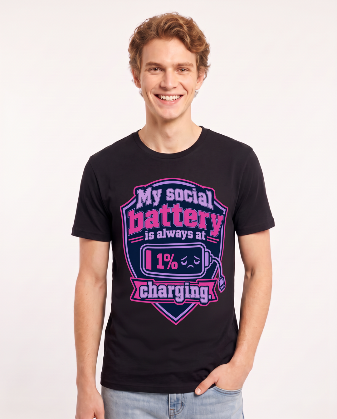 Meme Black T-Shirt for Men – Everyday Expression Graphic Tee product image 3