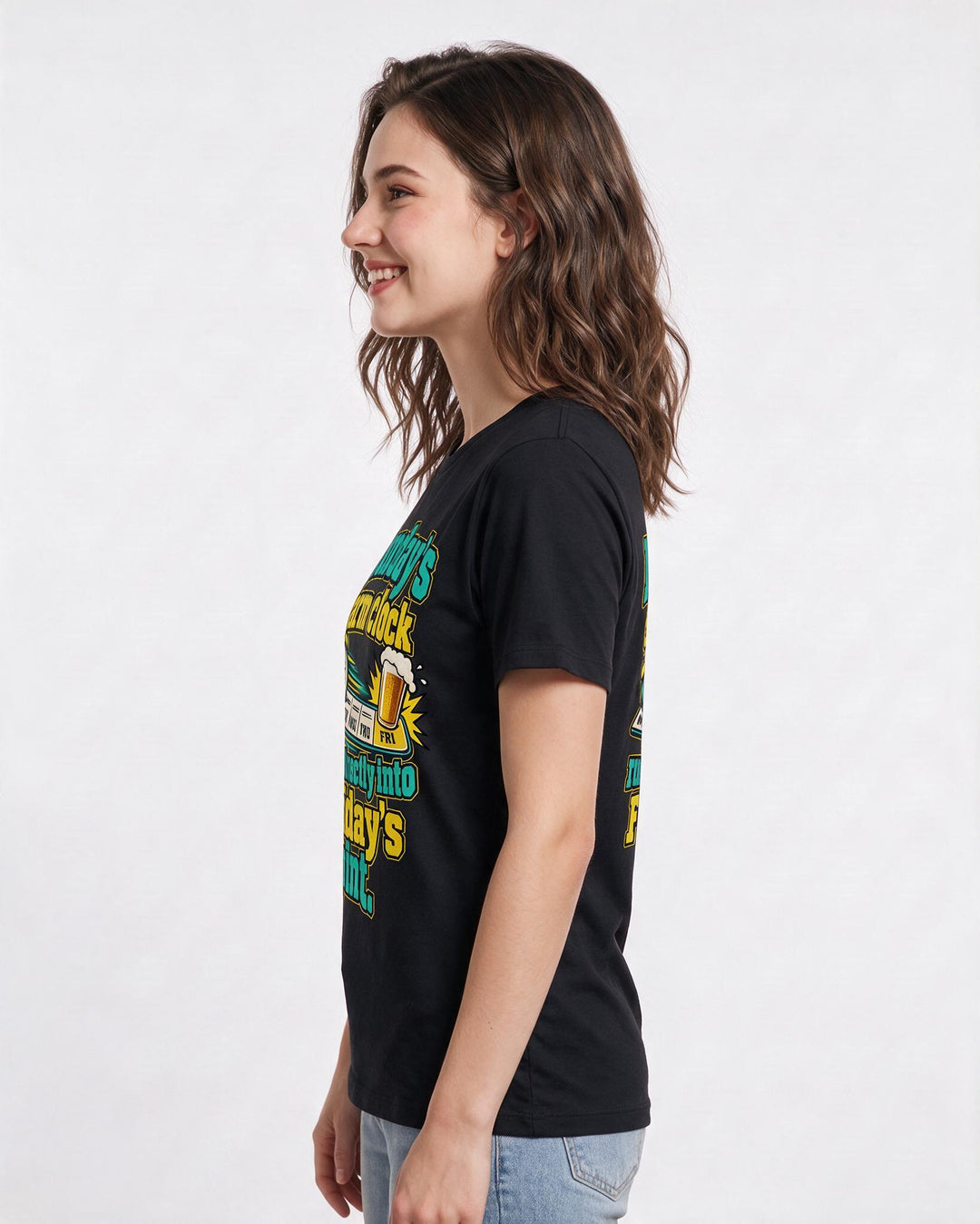 Beer Black T-Shirt for Women – Everyday Expression Graphic Tee product image 2