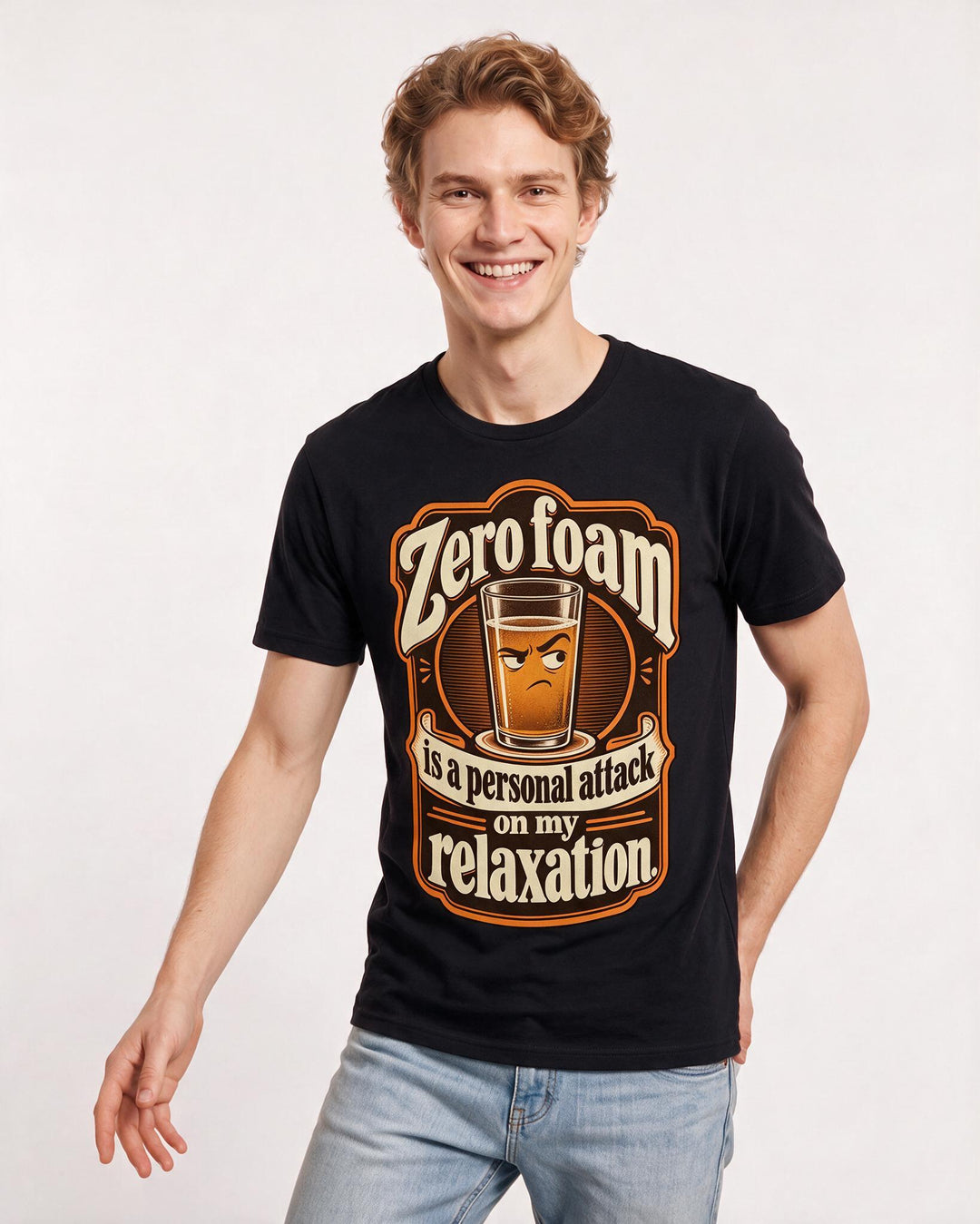 Beer Black T-Shirt for Men – Everyday Expression Graphic Tee product image 1