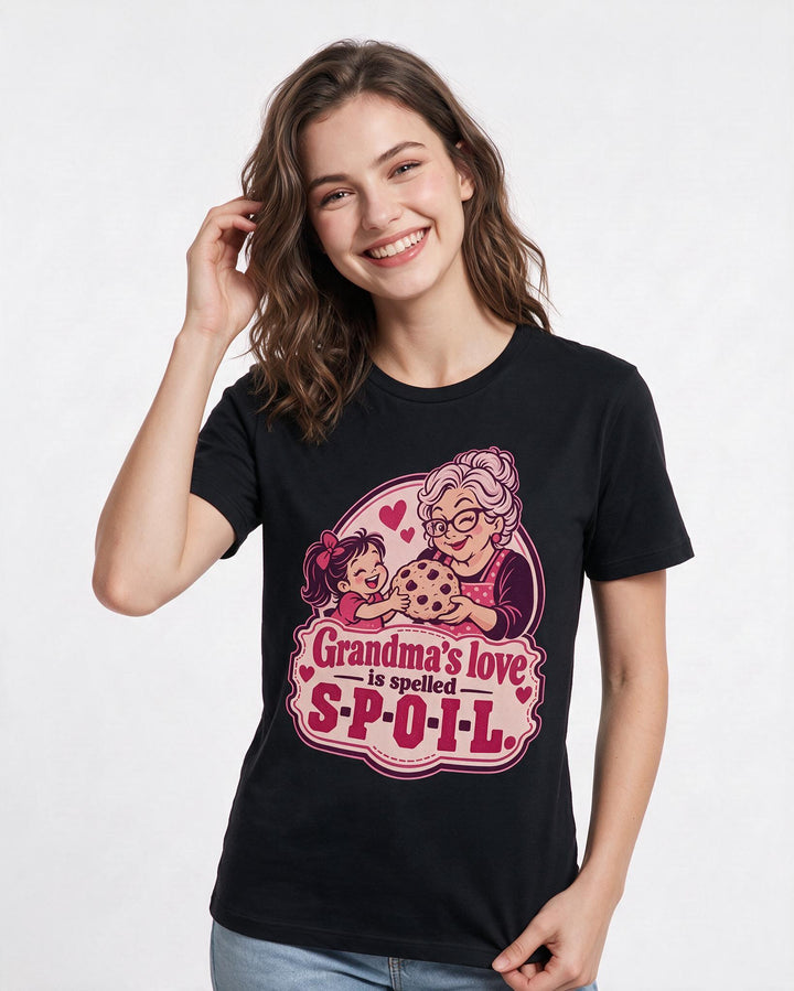 Grandparent Black T-Shirt for Women – Everyday Expression Graphic Tee product image 1
