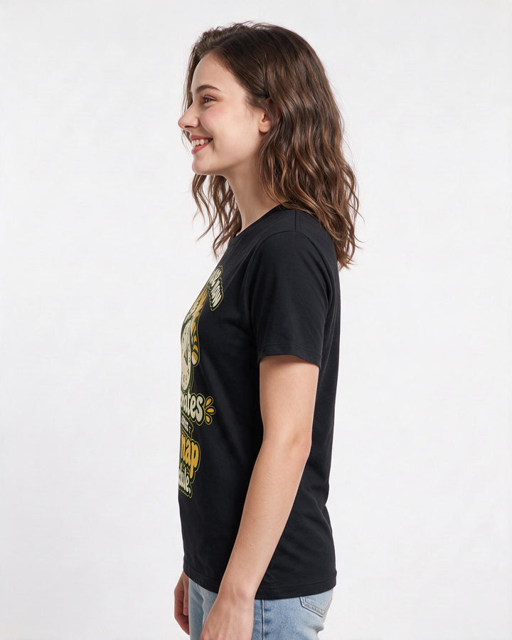 Cat Lover Black T-Shirt for Women – Everyday Expression Graphic Tee product image 2