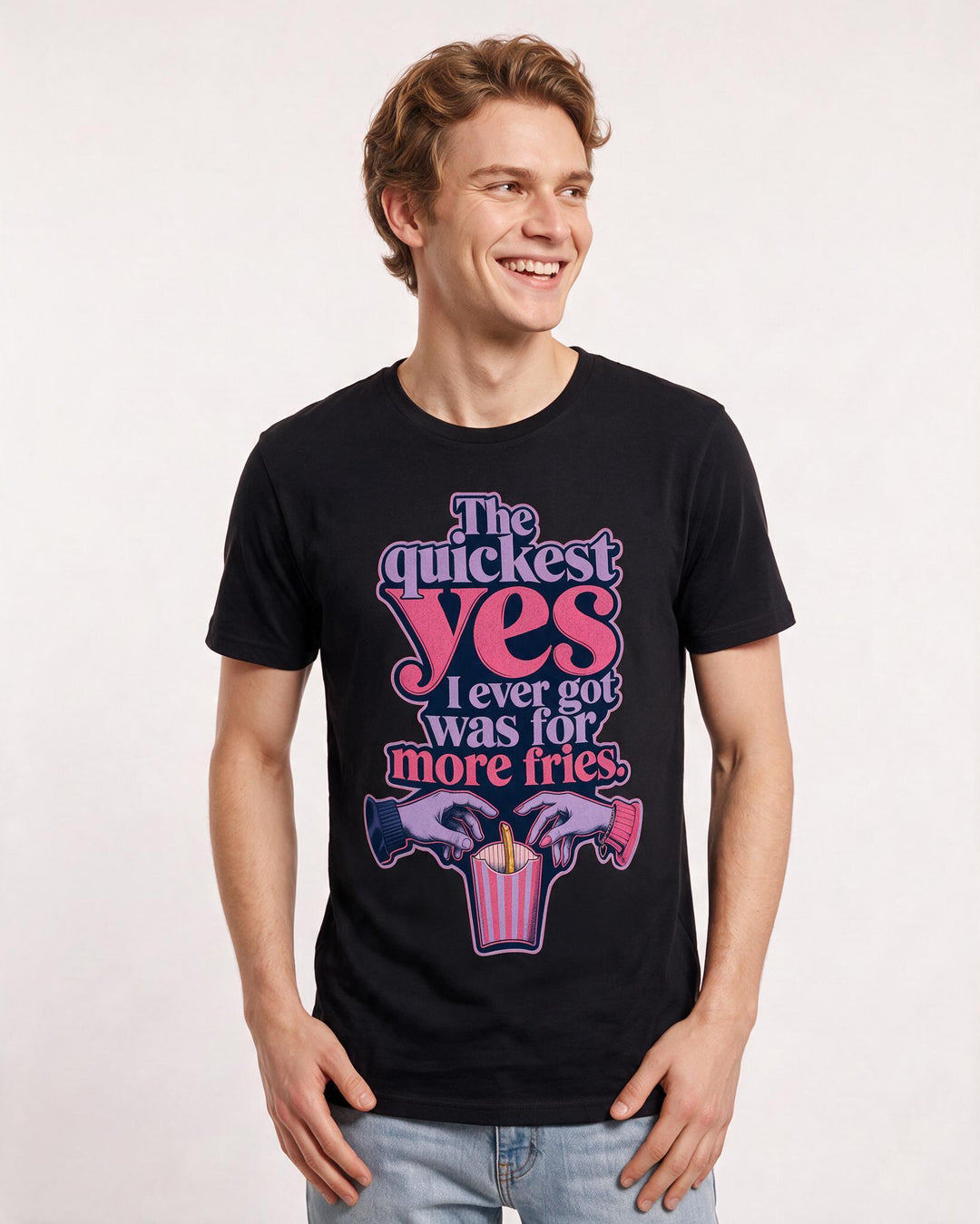 Couples Black T-Shirt for Men – Everyday Expression Graphic Tee product image 3
