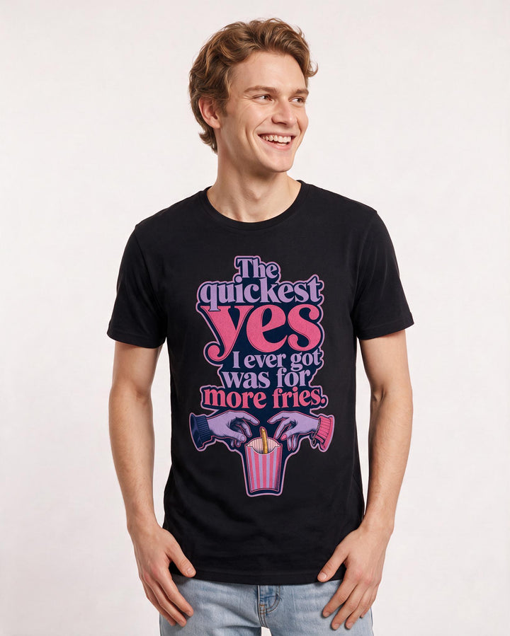Couples Black T-Shirt for Men – Everyday Expression Graphic Tee product image 3