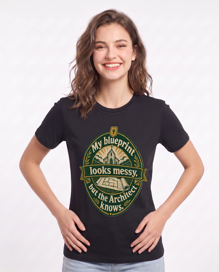 Graphic Women's Black T-Shirt - My blueprint looks messy, but the product image 3