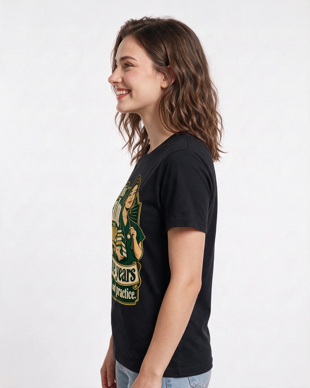 Nurse Black T-Shirt for Women – Nursing Life Graphic Tee product image 2